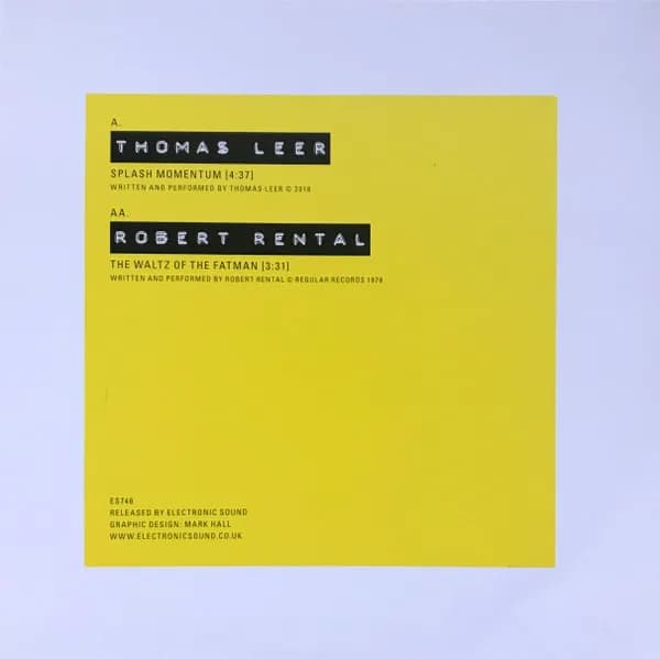 Thomas Leer / Robert Rental — Splash Momentum / The Waltz Of The Fatman