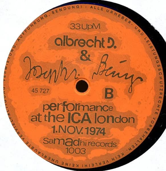 Albrecht/d. & Joseph Beuys — Performance At The ICA London 1.Nov.1974