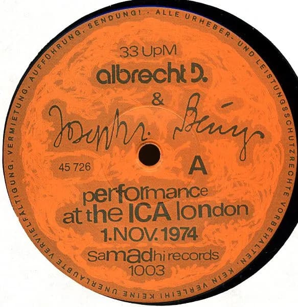 Albrecht/d. & Joseph Beuys — Performance At The ICA London 1.Nov.1974