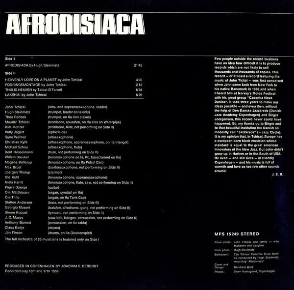 John Tchicai And Cadentia Nova Danica — Afrodisiaca