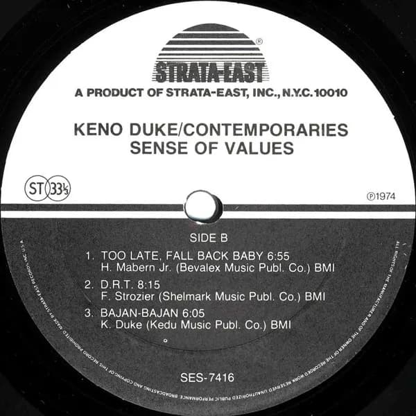 Keno Duke / Jazz Contemporaries — Sense Of Values