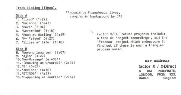 factor X w/ TAC — The Animals