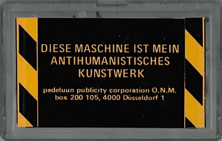 Diese Maschine Ist Mein Antihumanistisches Kunstwerk