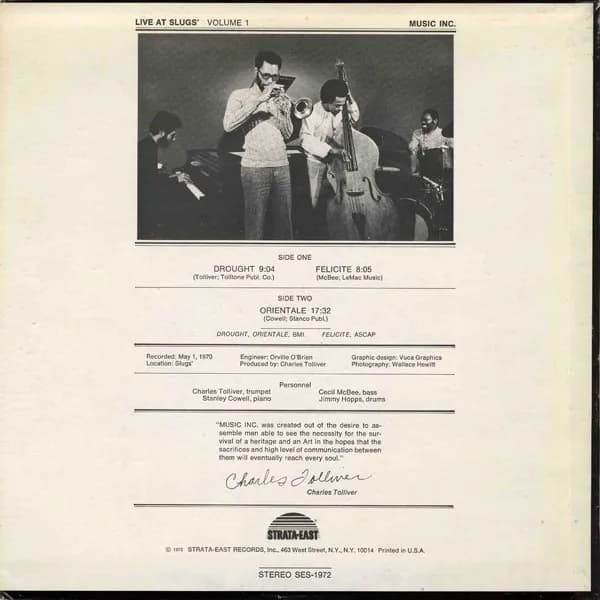 Music Inc — Live At Slugs' Volume 1