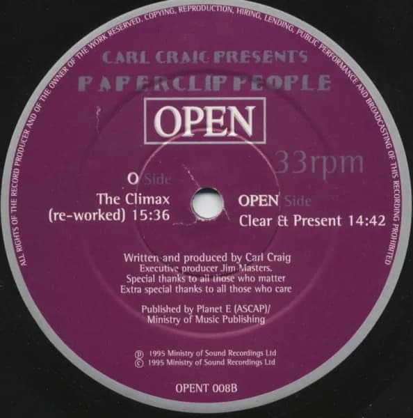 Carl Craig Presents Paperclip People — The Climax / Clear & Present