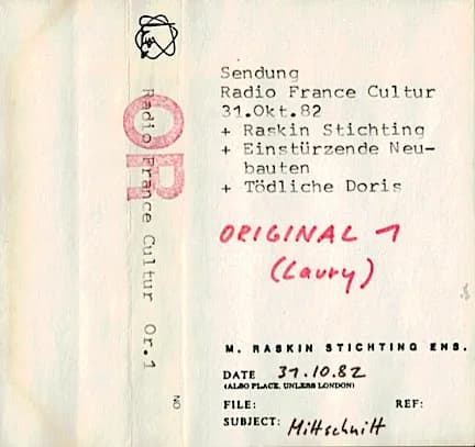 Sendung Radio France Cultur 31.Okt.82 (Original 1)