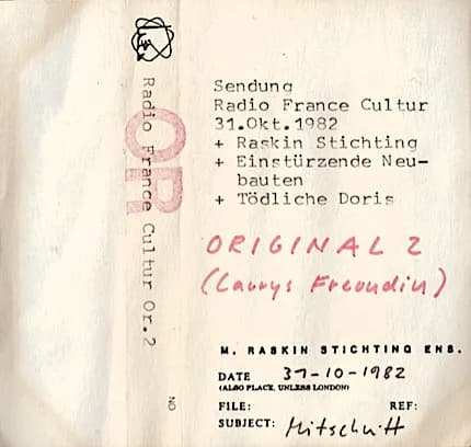 Sendung Radio France Cultur 31.Okt.82 (Original 2)