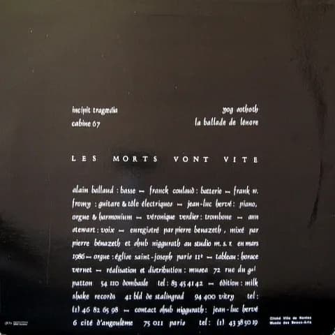 Shub Niggurath — Les Morts Vont Vite