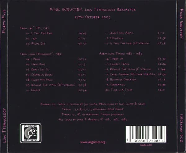 Pink Industry — Low Technology / Forty-Five