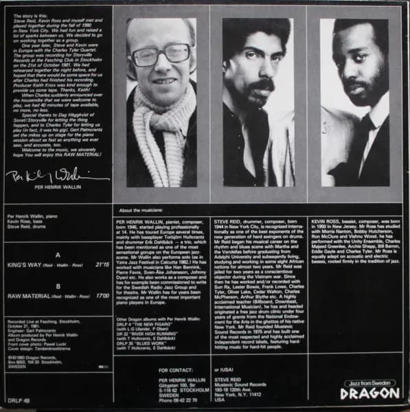Per Henrik Wallin - Kevin Ross (2) - Steve Reid (2) — Raw Material