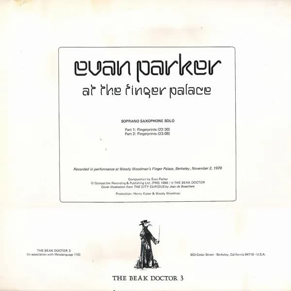 Evan Parker — At The Finger Palace