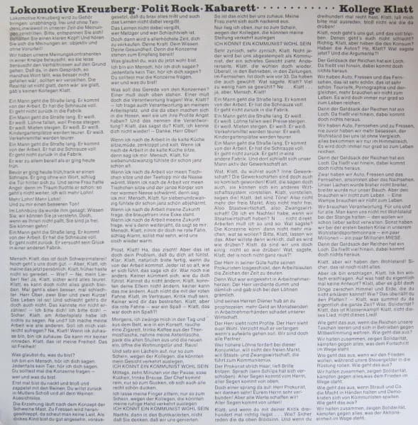 Lokomotive Kreuzberg — Kollege Klatt, Rock Story