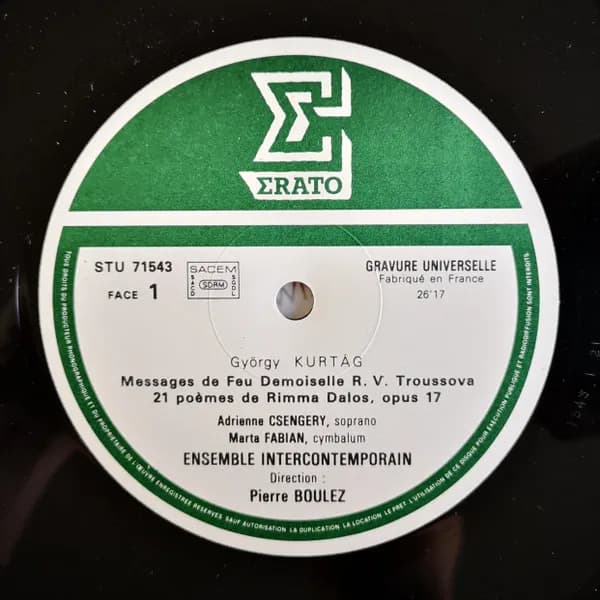 György Kurtág / Harrison Birtwistle, Ensemble InterContemporain, Pierre Boulez — Messages De Feu Demoiselle R.V. Troussova / ...agm...