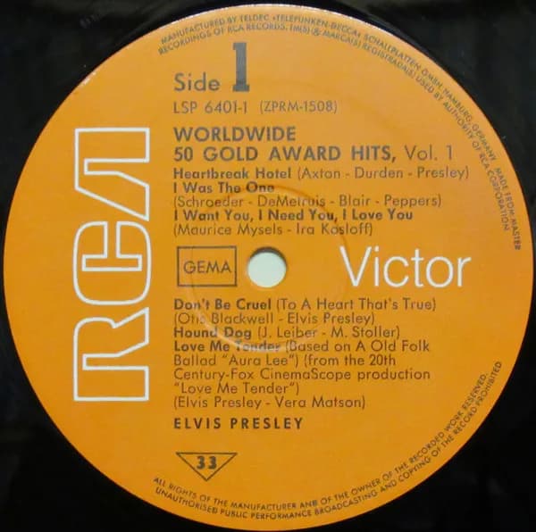 Elvis Presley — Worldwide 50 Gold Award Hits, Vol. 1