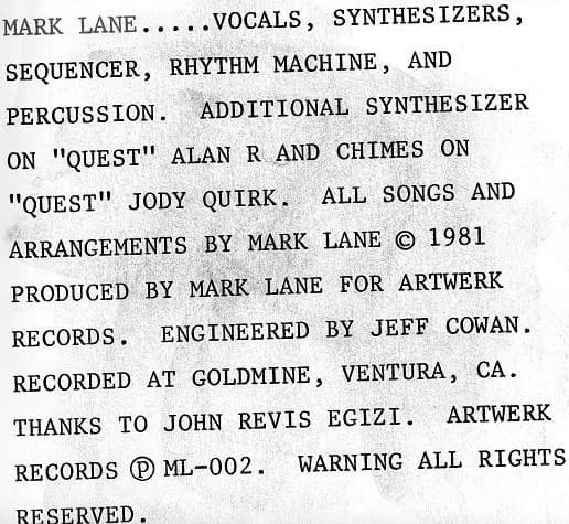 Mark Lane — The Reflection / Quest