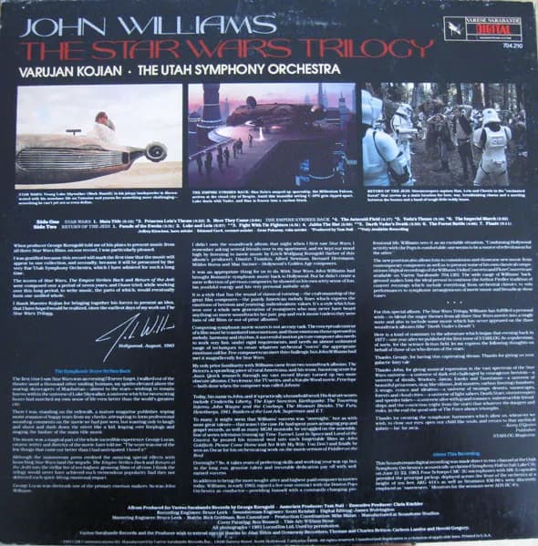 John Williams (4), Varujan Kojian, Utah Symphony Orchestra — The Star Wars Trilogy