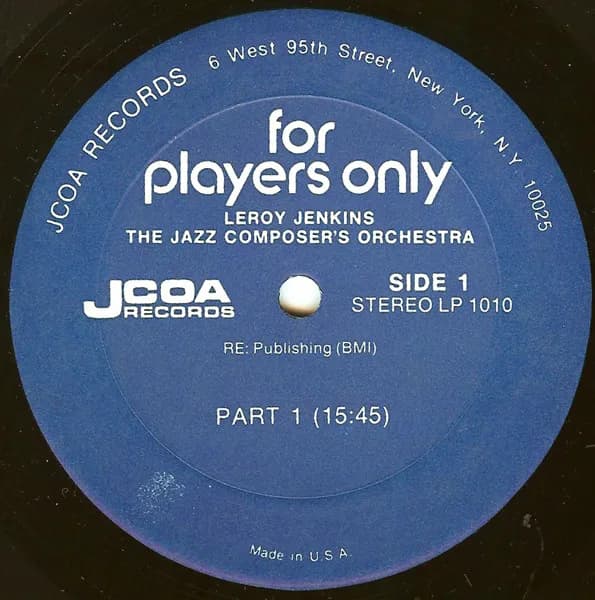 Leroy Jenkins, The Jazz Composer's Orchestra — For Players Only