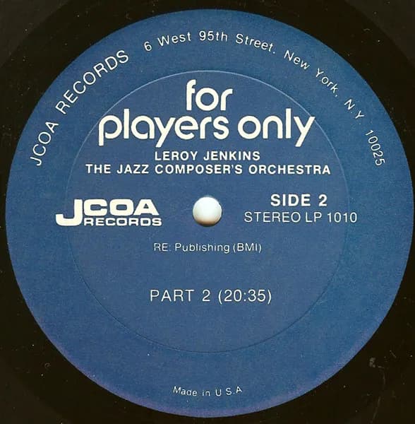 Leroy Jenkins, The Jazz Composer's Orchestra — For Players Only