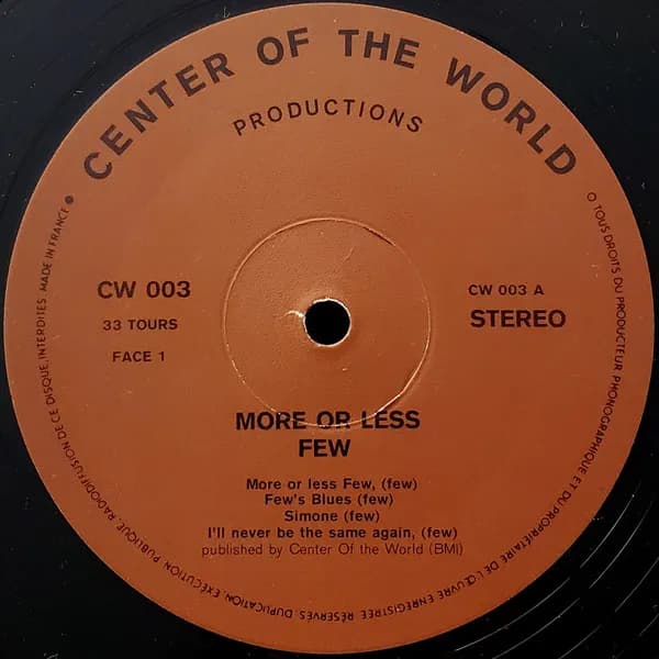 Bobby Few — More Or Less Few