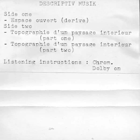 Descriptiv Musik — Descriptiv Musik