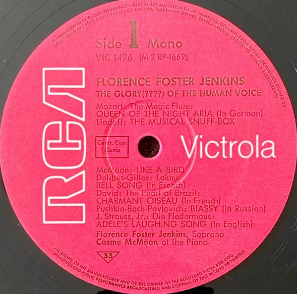 Florence Foster Jenkins / Jenny Williams And Thomas Burns — The Glory (????) Of The Human Voice