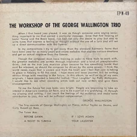 George Wallington — The Workshop Of The George Wallington Trio