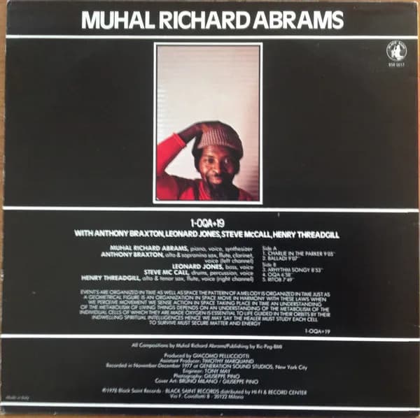 Muhal Richard Abrams With Anthony Braxton, Leonard Jones, Steve McCall, Henry Threadgill — 1-OQA+19
