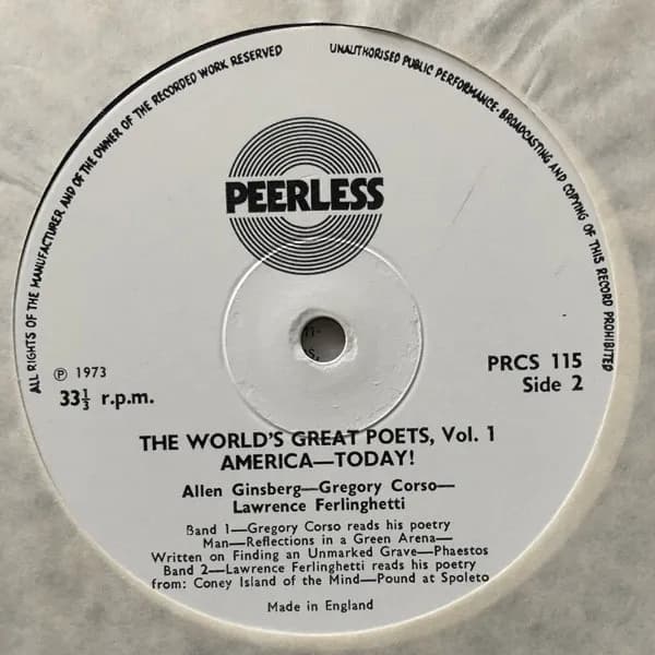 Allen Ginsberg / Gregory Corso / Lawrence Ferlinghetti — America Today! (The World's Greatest Poets Vol. I)