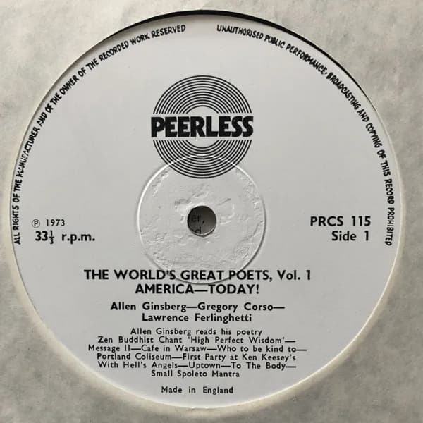 Allen Ginsberg / Gregory Corso / Lawrence Ferlinghetti — America Today! (The World's Greatest Poets Vol. I)