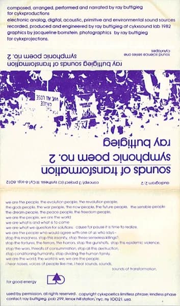 Ray Buttigieg — Sounds Of Transformation / Symphonic Poem No.2