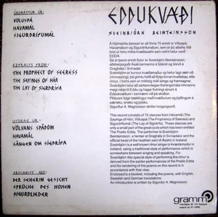 Sveinbjörn Beinteinsson — Eddukvæði