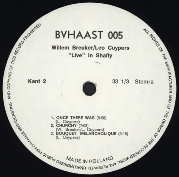 Leo Cuypers / Willem Breuker — Live In Shaffy