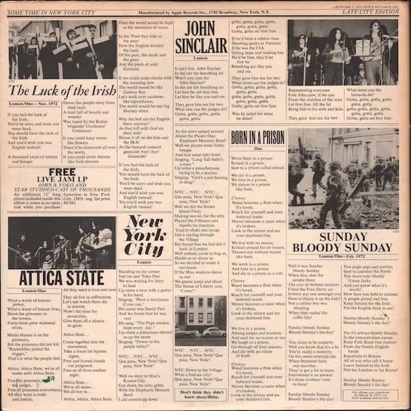 John Lennon & Yoko Ono / The Plastic Ono Band With Elephants Memory Plus Invisible Strings — Some Time In New York City