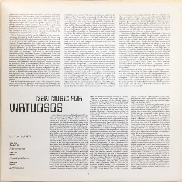 Milton Babbitt / Leslie Bassett / William O. Smith / Charles Wuorinen — New Music For Virtuosos
