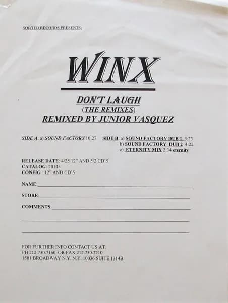 Josh Wink — Don't Laugh (Junior Vasquez Mixes)