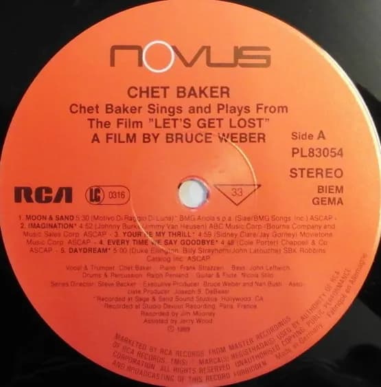 Chet Baker — Chet Baker Sings And Plays From The Film "Let's Get Lost"