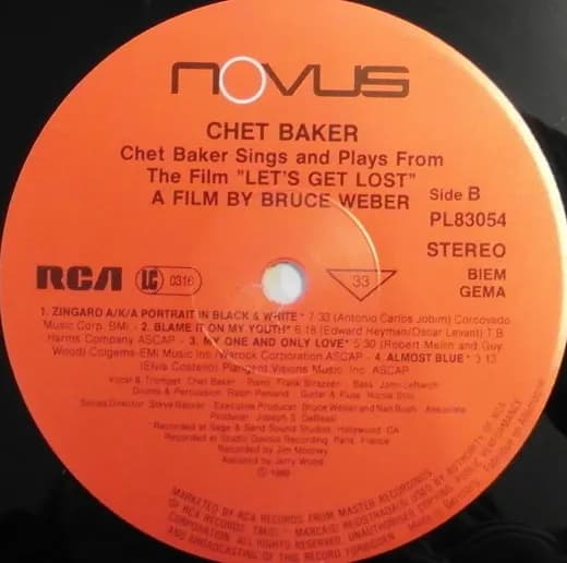 Chet Baker — Chet Baker Sings And Plays From The Film "Let's Get Lost"