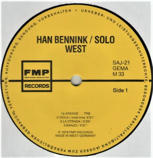 Han Bennink — Solo - West/East