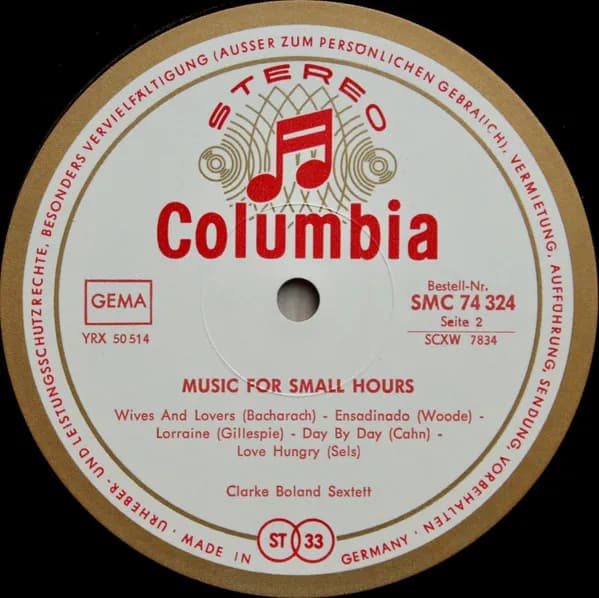 The Kenny Clarke - Francy Boland Sextet — Music For The Small Hours