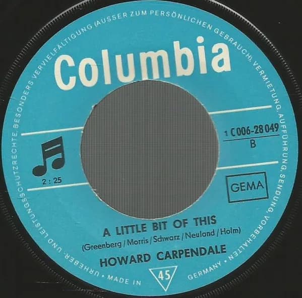 Howard Carpendale — Ich Geb' Mir Selbst 'Ne Party / A Little Bit Of This