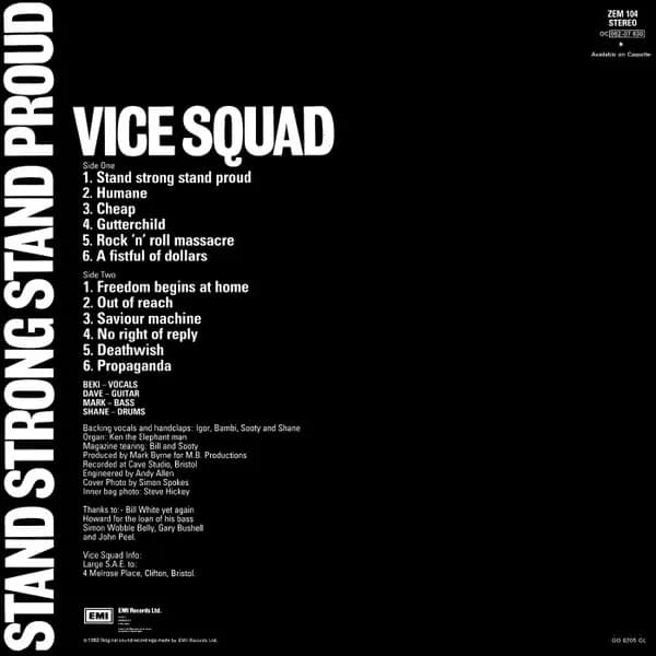 Vice Squad — Stand Strong Stand Proud