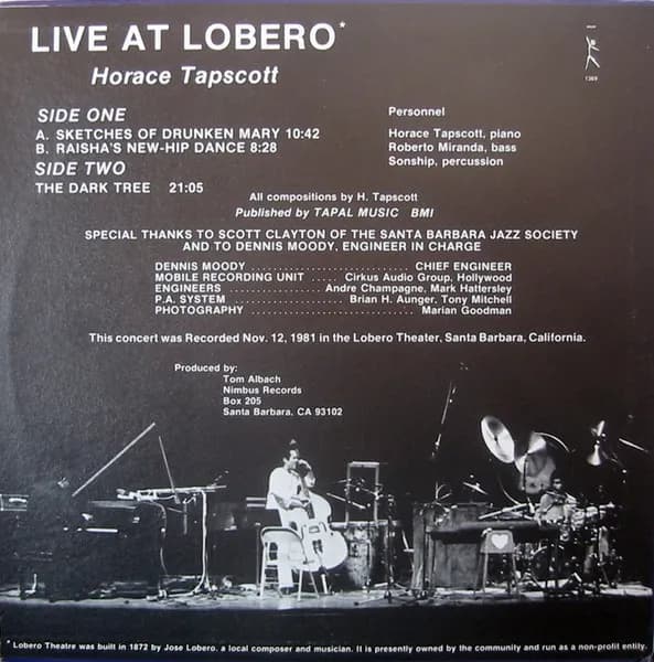 Horace Tapscott, Roberto Miranda, Woody Theus — Live At Lobero