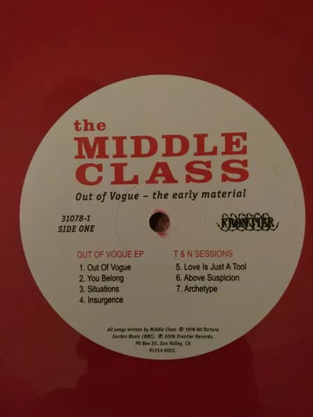 The Middle Class — Out Of Vogue - The Early Material
