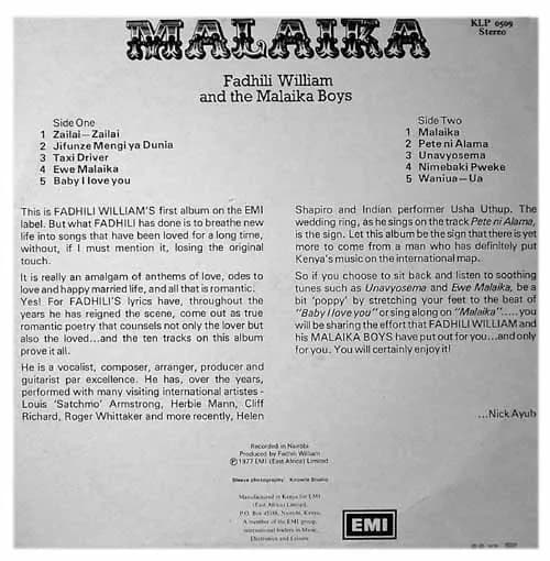 Fadhili William And The Malaika Boys — Malaika