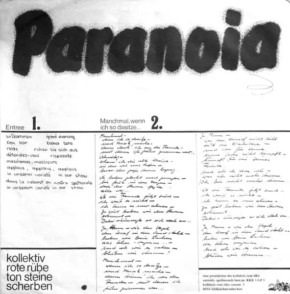 Kollektiv Rote Rübe & Ton Steine Scherben — Paranoia