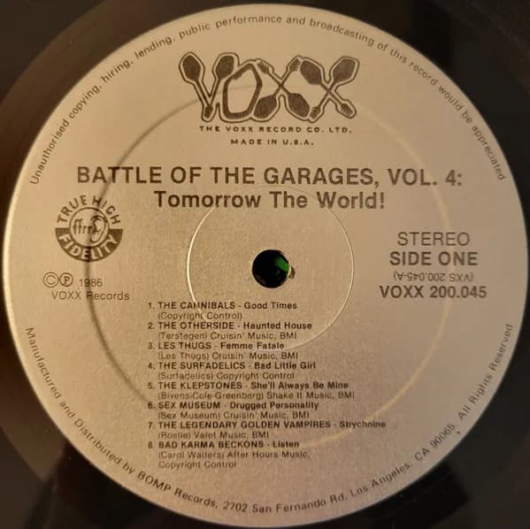 Various — Battle Of The Garages, Vol. lV: Tomorrow The World!