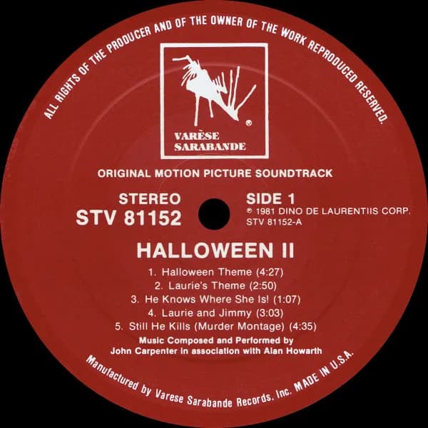 John Carpenter In Association With Alan Howarth — Halloween II (Original Motion Picture Soundtrack)