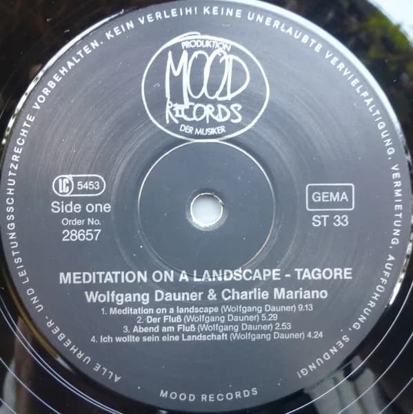 Wolfgang Dauner - Charlie Mariano — Meditation On A Landscape - Tagore