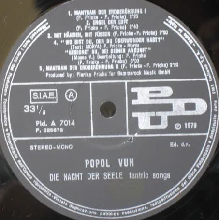 Popol Vuh — Die Nacht Der Seele - Tantric Songs