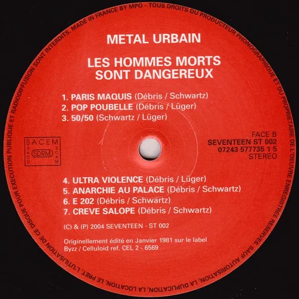 Métal Urbain — Les Hommes Morts Sont Dangereux